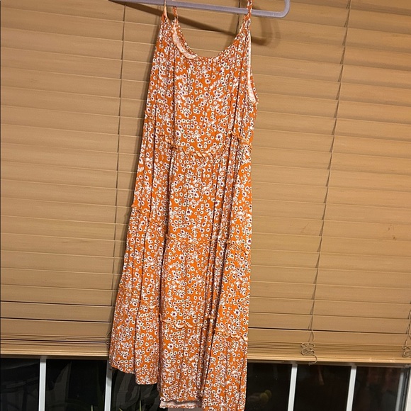 Derek Heart Dresses & Skirts - Derek Heart Vibrant Orange Floral Midi Dress